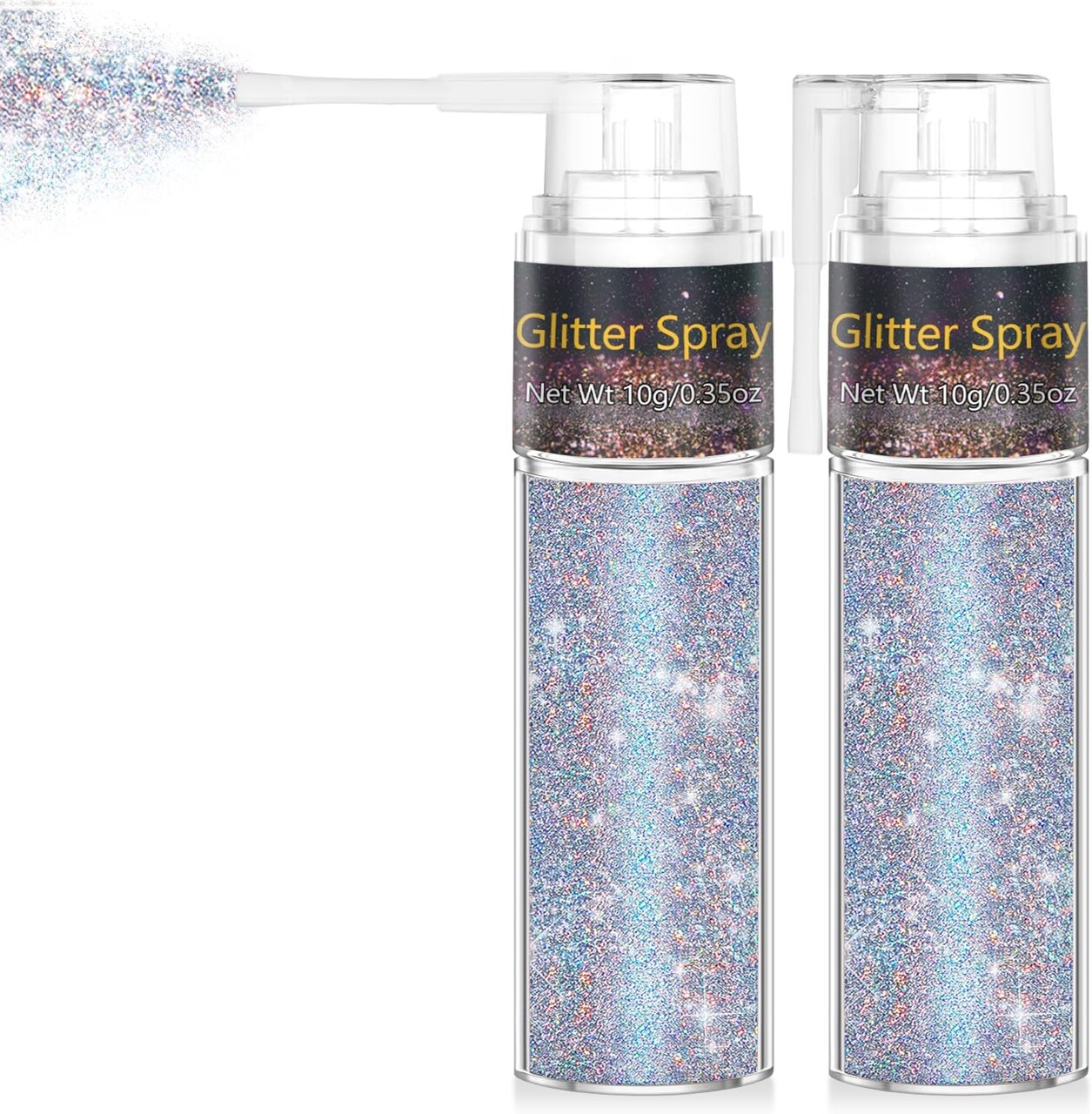 Hair and Body Glitter Spray, 1PC Glint-Rainbow Hair Glitter Extra Fine Face Shimmer Powder for Clothes